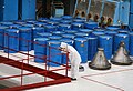Wadah bahan awal untuk produksi pelet bahan bakar uranium dioksida di sebuah pabrik di Rusia