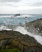 磯での釣り（台湾東岸）