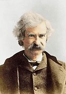 Mark Twain, 1895, handgekleurde foto