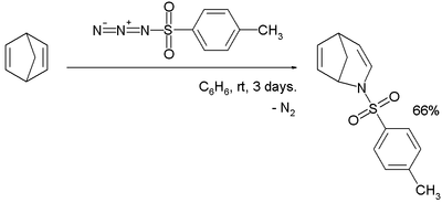 Réaction entre le norbornadiène et l'azoture de tosyle
