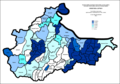 Proporción de serbios en Brčko por asentamientos 1961