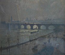 Waterloo Bridge, sun and rain (1916) par Émile Claus - Musées royaux des Beaux-Arts de Belgique (inv. 4298)