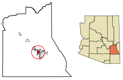 Location of Thatcher in Graham County, Arizona