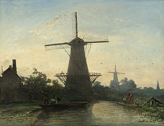 Moulins à vent près de Rotterdam, 1857 Rijksmuseum Amsterdam.