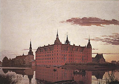 Frederiksborg Slot ved Aftenbelysning (1835)