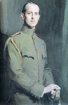 Peinture représentant un homme en uniforme kaki.