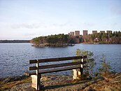 Magelungen från Fållan med ön Kaninholmen och Farsta strands höghus