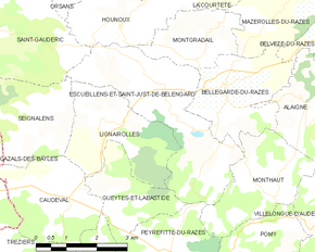 Poziția localității Escueillens-et-Saint-Just-de-Bélengard