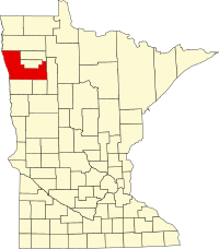 Map of Minesota highlighting Polk County