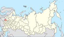 Smolenskin alueen sijainti Venäjän länsirajalla