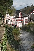 Cultural heritage monuments in Monreal: timber framed houses at the Elzbach, view from southwest