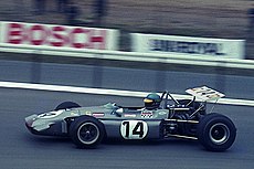Ronnie Peterson am 1. Mai 1970 beim Training zum Eifelrennen auf dem Nürburgring