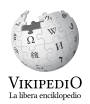 Logo Wikipedia yang menampilkan nama "Wikipedia" dan slogannya: "Ensiklopedia Bebas" di bawahnya, dalam bahasa Esperanto