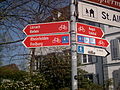 Tablice trasy rowerowej EuroVelo 6 w Szwajcarii