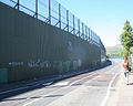 The peace line along Cupar Way in Belfast, seen from the predominantly Protestant side