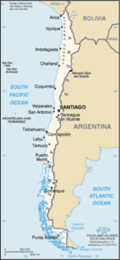 Kart over Republikken Chile