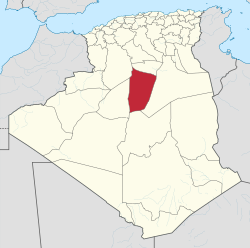 El Meniaan maakunta Algerian kartalla