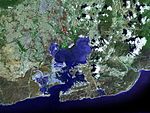 Satellitfotografi av Guantánamobukten.