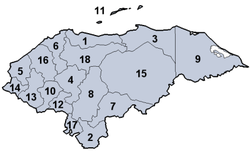 Departmental division of Honduras