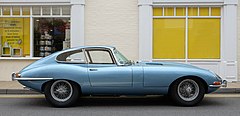 Front-engine, rear-wheel drive coupe: 1964 Jaguar E-Type. Automotive designers call the position of the driver's hip close to the rear axle "close-coupled".[22]