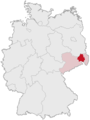 Deutsch: Lage des Landkreises Bautzen in Deutschland English: Map of Germany highlighting the district of Bautzen in Saxony