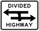 Zeichen R6-3a Kreuzung mit geteilten Fahrwegen (T-Kreuzung)