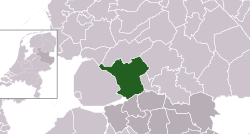 Highlighted position of Steenwijkerland in a municipal map of Overijssel