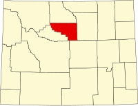 Locatie van Washakie County in Wyoming