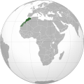 Morocco with Western Sahara (WS shading, with border between them)