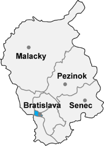 Poloha okresu Bratislava I v Bratislavskom kraji (klikacia mapa)