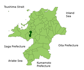 Poziția localității Onojo, Fukuoka