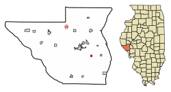 Location of Time in Pike County, Illinois.