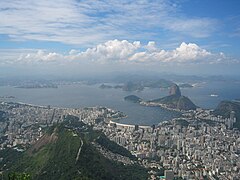 Rio de Janeiro and Guanabara Bay from Corcovado Mountain in April 2005