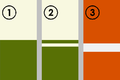 Städtische Verkehrsbetriebe Bern (SVB), Farbkonzept. Auto- und Trolleybusse (1); Tramfahrzeuge (2); VST-Versuchsanstrich (3)