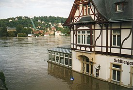 Разлившаяся Эльба в Дрездене