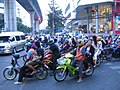 Road transport (scooters in Bangkok).