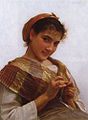 Young Girl Crocheting, (1889)