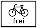 Zusatzzeichen 1022-10 Radfahrer frei