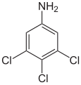 Deutsch: Struktur von 3,4,5-Trichloranilin English: Structure of 3,4,5-Trichloroaniline