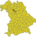 Lage des Landkreises Erlangen-Höchstadt in Bayern