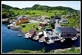 Zicht op enkele gebouwen in Quidi Vidi