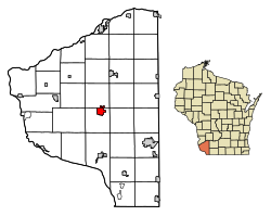 Location of Lancaster in Grant County, Wisconsin.