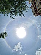 22° halo around the Sun, above VBHC Serene Town at Bangalore, India, on May 24, 2021, at 12:15 pm