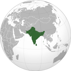 Geographical map of the Indian subcontinent.
