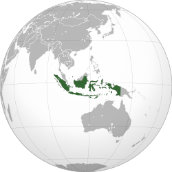 Местоположение на Индонезия