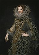 Isabel de Borbón luciendo el Joyel Rico de los Austrias, anónimo español hacia 1630.[35]​