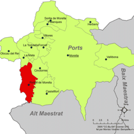 Kaart van Portell de Morella