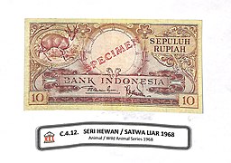 MUS C.4.12. Uang Indonesia Rp10 Satwa Liar, 1968; 1.jpg