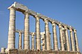 The Temple of Poseidon at Cape Sounion, near Athens.