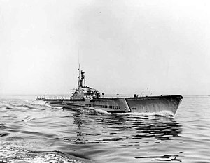 Crevalle (SS-291), under way, c. 1944.